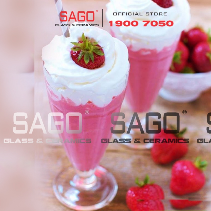 Hộp 06 Ly Alaska Soda Sọc Đế Bằng 300ml