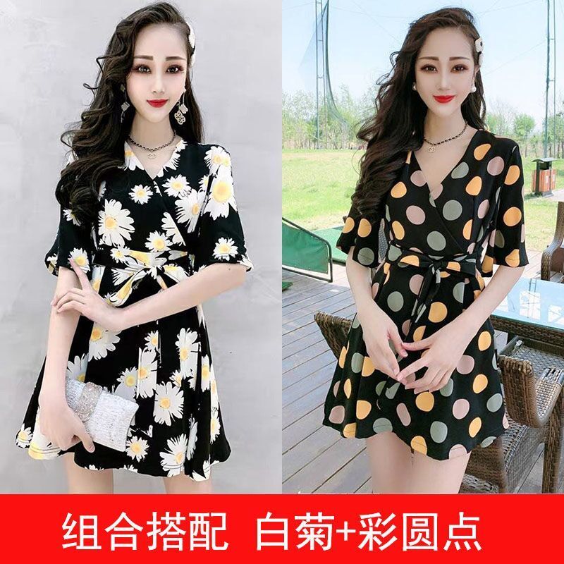 One-Piece/Set Chiffon Skirt Summer Women's Clothing2021New Trendy Korean Style Slimming and Simple Suit Shorts Women