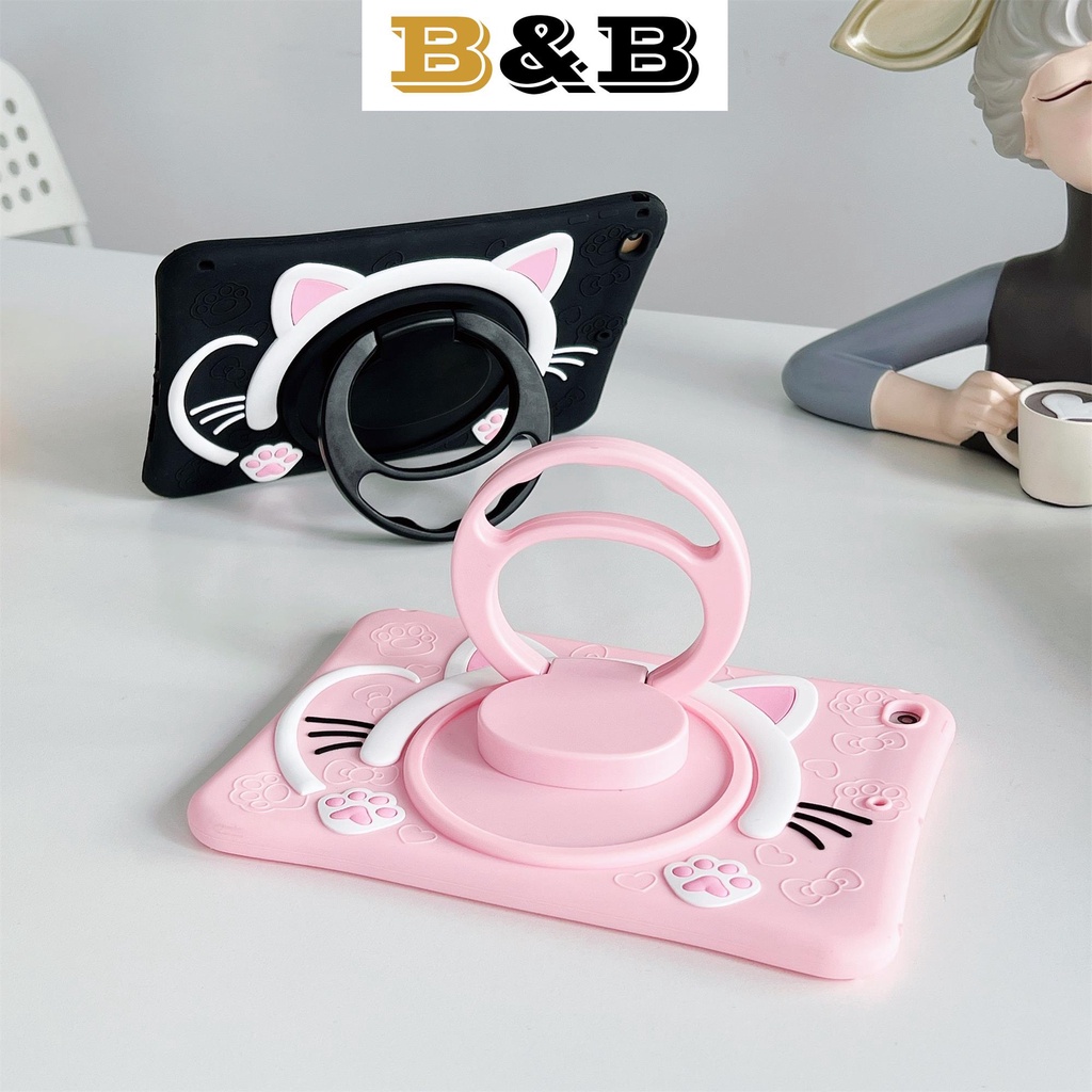 Ốp Lưng Cho Máy Tính Bảng In Hình Mèo Có Thể Xoay 360 Độ° Bao Da Máy Tính Bảng Có Thể Xoay Cho iPad 10.2 Air10.9 Pro 10.5 11 9.7 2017 2018 2 3 4 5 6 Air1 Air2 Mini 1 2 3 4 5 6