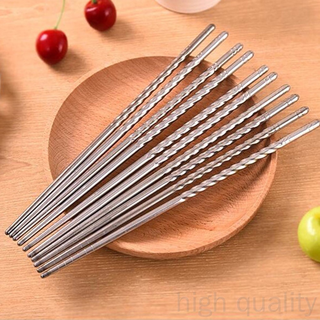 Đũa Chống Trượt Bằng Thép Không Gỉ Có Thể Tái Sử Dụng Tiện Lợi 998