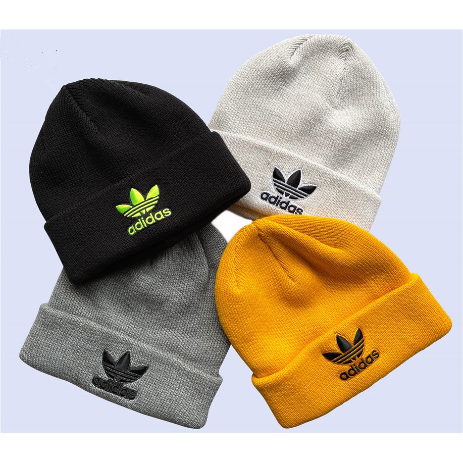 Mũ len beanie thêu logo Adidas phong cách hip hop thời trang thu đông cho nam và nữ