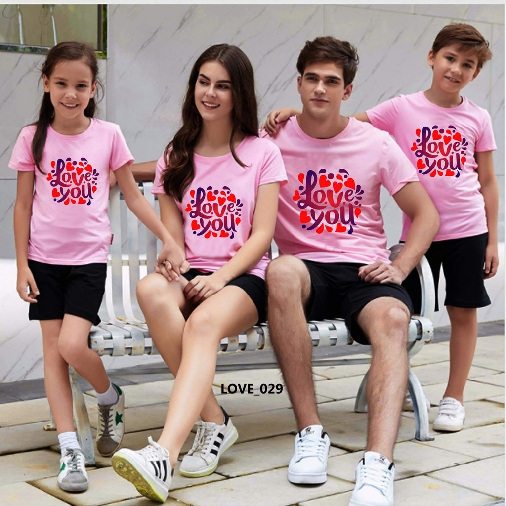 áo thun gia đình love sắc màu giá sỉ
