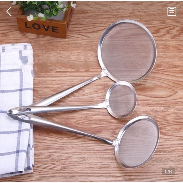 Rây lọc cặn cho dầu ăn và vớt bọt inox đường kính 10-11cm cao cấp