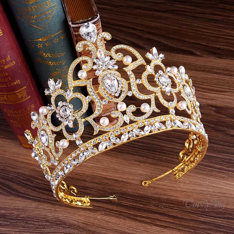 GETNOIVAS Vương Miện Đính Đá Lấp Lánh Sang Trọng Cho Cô Dâu