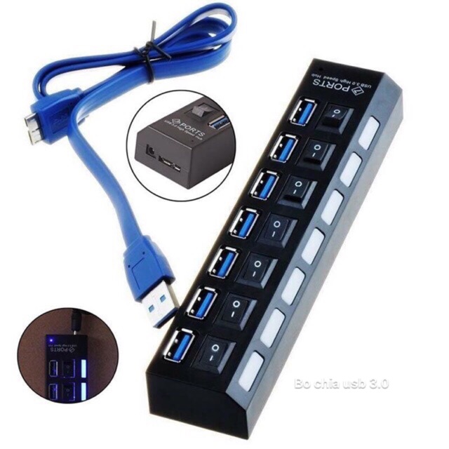 Bộ chia usb 7 cổng usb 3.0