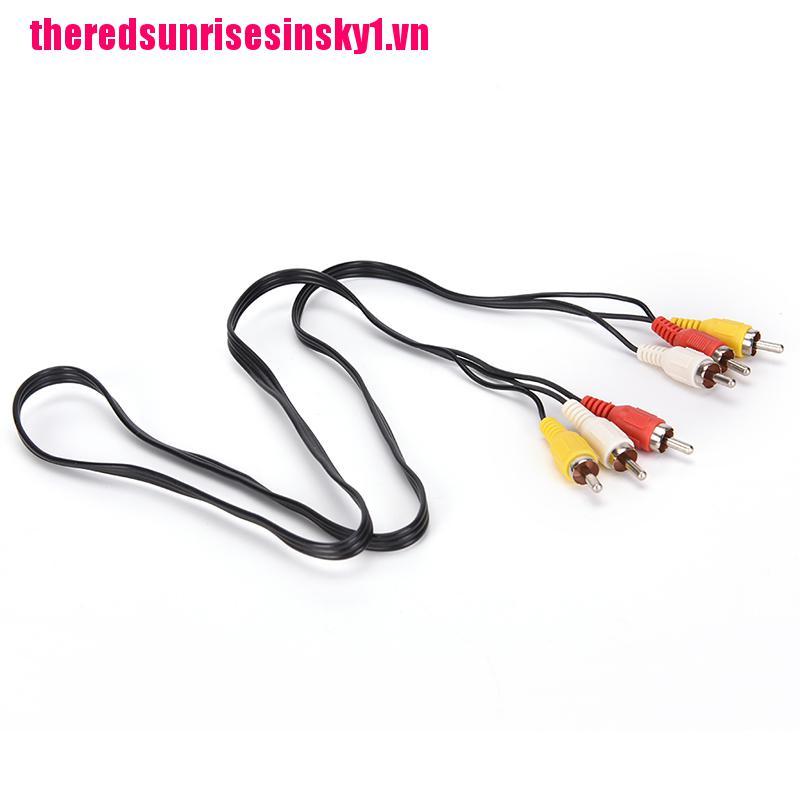 (3C) Giắc Chuyển Đổi Từ 3 Rca Male Sang 3 Rca Male Audio Video Av 1m