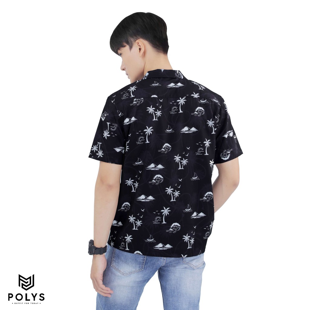 Áo Sơ Mi Nam Tay Ngắn Họa Tiết OCEAN AND PALM - POLYS | Form Suông, Lụa Mịn, Ít Nhăn, Co Giãn, Không Gò Bó Hầm Bí | BigBuy360 - bigbuy360.vn