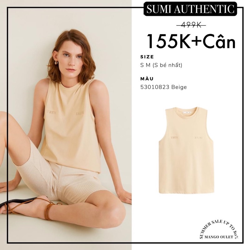 Áo thun nữ sát nách Mango | Hàng hiệu vợt sale