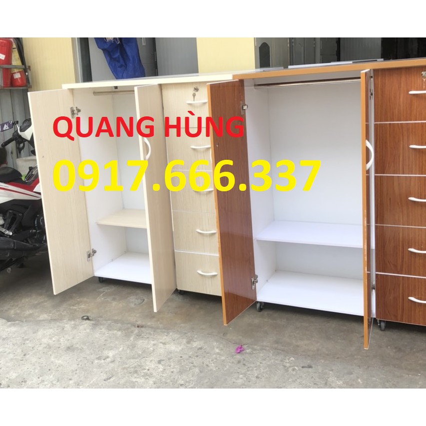 Tủ nhựa đài loan 2 cánh 5 ngăn màu sồi trắng