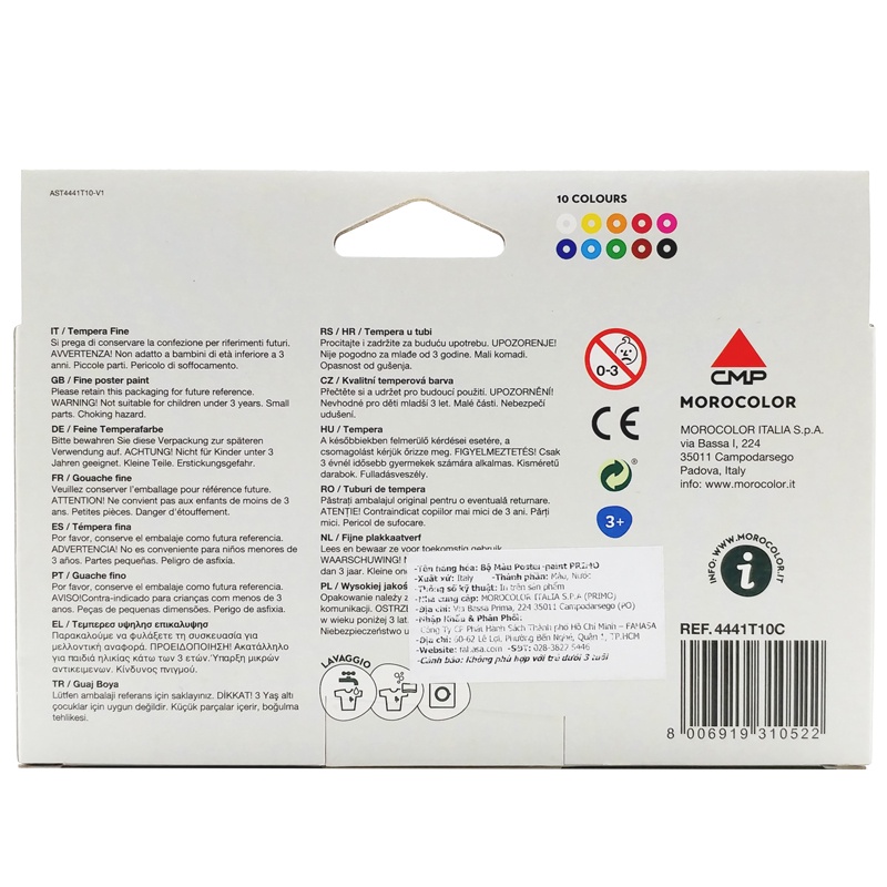 Hộp 10 Tuýp Màu Poster Paint 12 ml - Primo 4441T10C