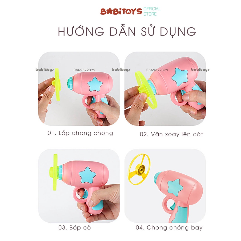Đồ chơi bắn chong chóng quay, bắn đĩa bay, con quay phát sáng, đồ chơi vận động cho bé