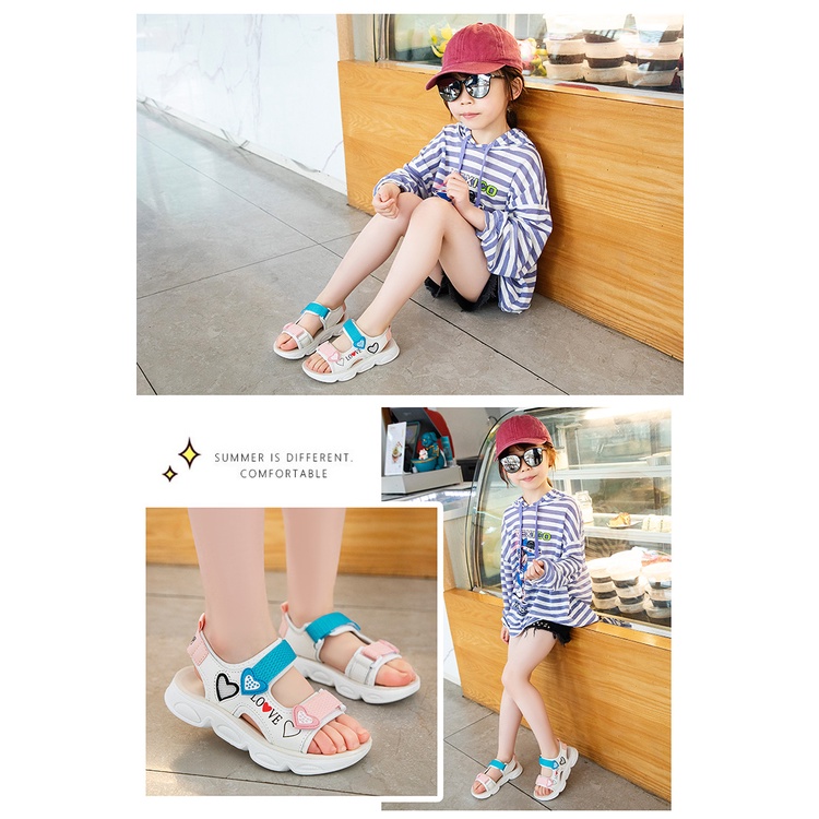 Sandal bé gái đi học đi chơi Dép quai hậu phong cách thời trang da mềm êm chân thoáng khí [DQHBG02]