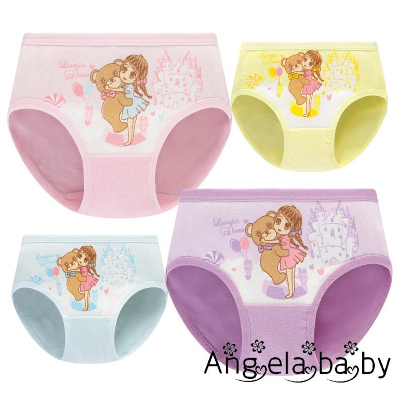 Set 4 Quần Lót In Hình Dễ Thương Cho Bé Gái