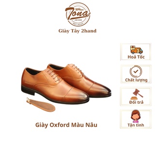 [Giày Mới] Giày Tây Nam Oxford Kiểu Dáng Sang Trọng Màu Nâu Cam