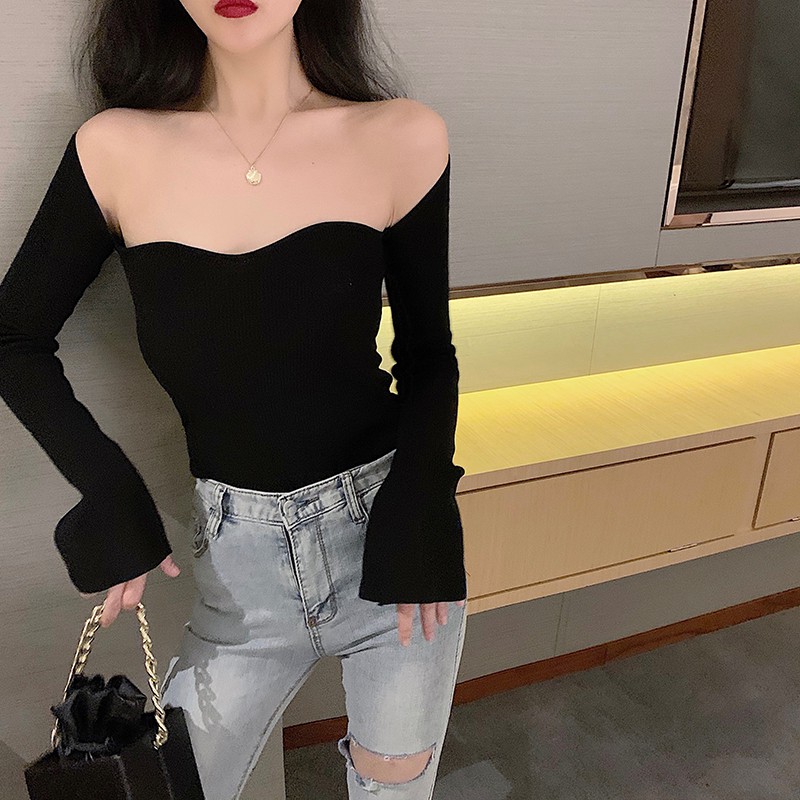 Áo Nữ Tay Dài Trễ Vai Thời Trang Quyến Rũ