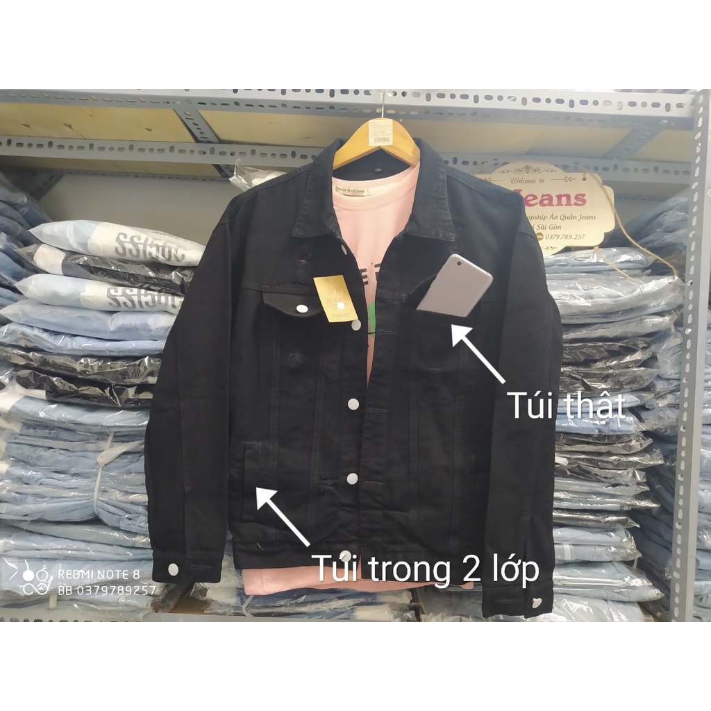 Áo khoác jean nam nữ có túi trong túi thật màu xanh hoàng tử chính là anh - áo khoác xanh basic form rộng 40-75kg