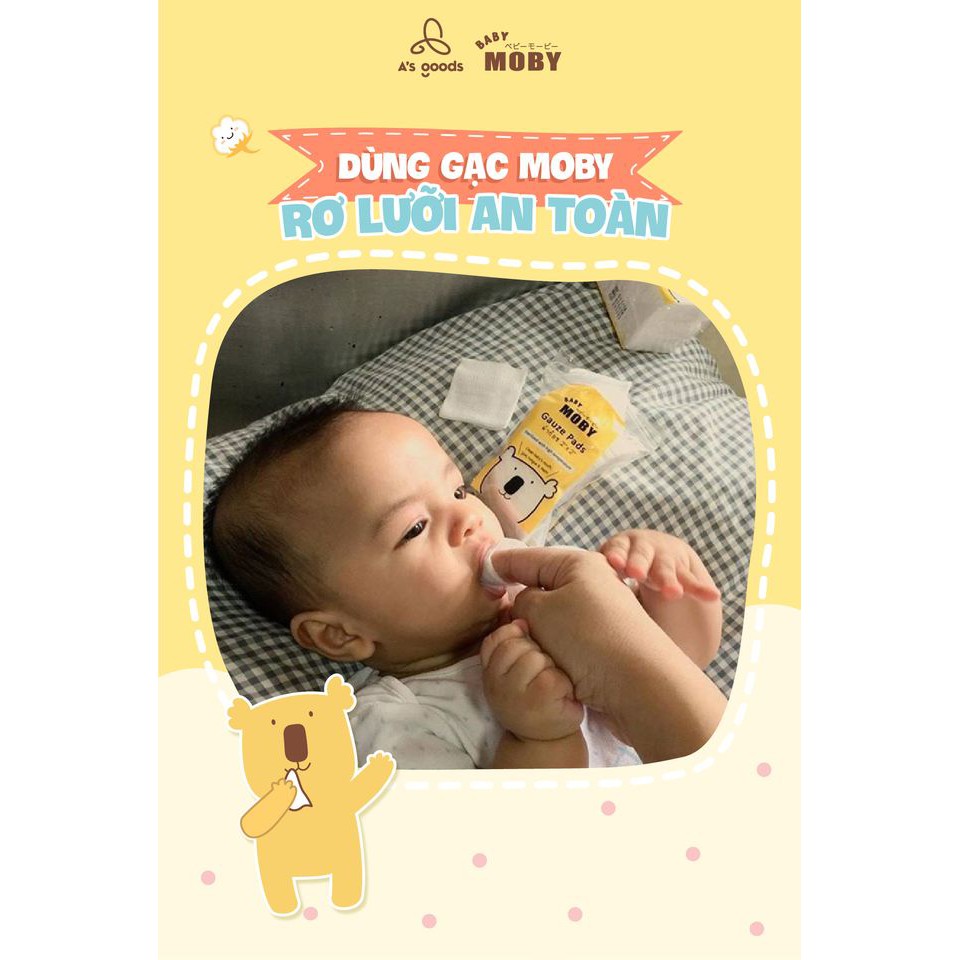 [Hàng Chính Hãng] RƠ LƯỠI MOBY COTTON TỰ NHIÊN 50 MIẾNG