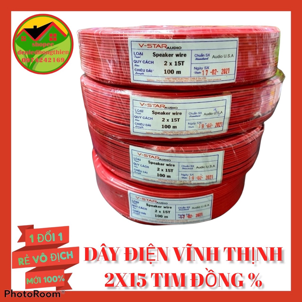 DÂY LOA (Dây điện)ĐỎ SỌC ĐEN CHUYÊN DỤNG LED QUẢNG CÁO, ĐIỆN TỬ, LOA, NGUỒN CÔNG SUẤT NHỎ , CUỘN 100M