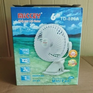 (mới cổng sạc type C) Quạt tích điện mickey TD 806A