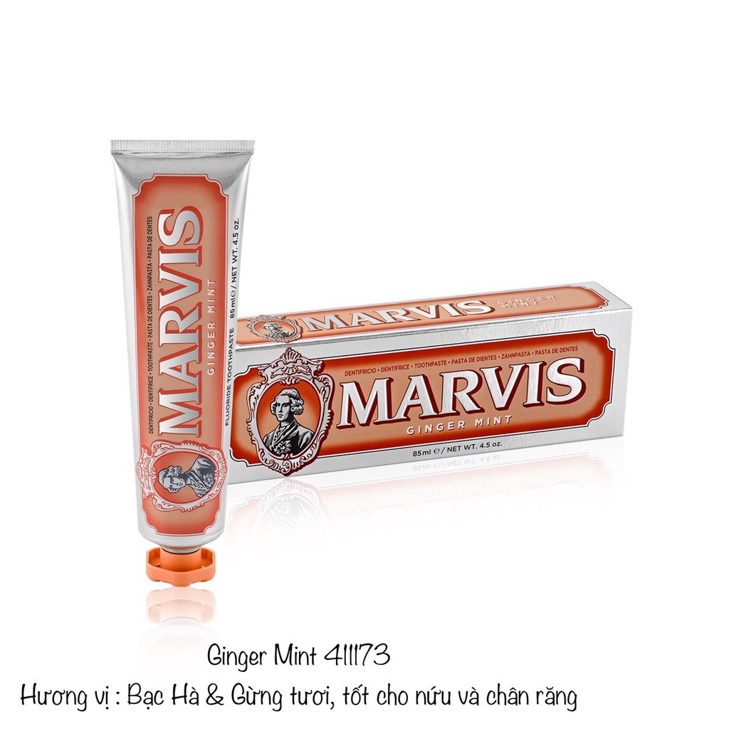 Kem đánh răng MARVIS GINGER MINT HƯƠNG BẠC HÀ, GỪNG TƯƠI 85ML 150GR