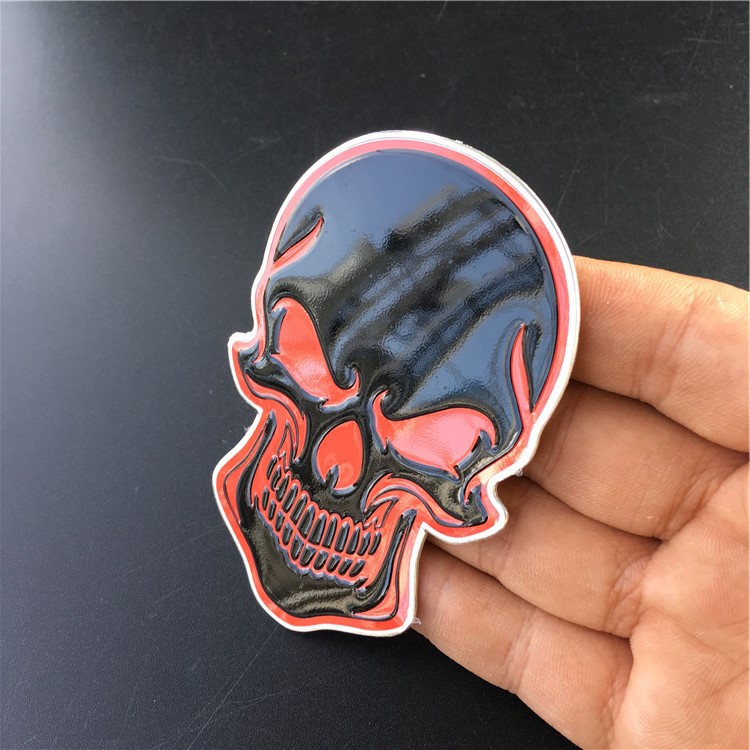 Logo 3D hình đầu lâu bằng nhôm trang trí xe oto &amp; xe tải