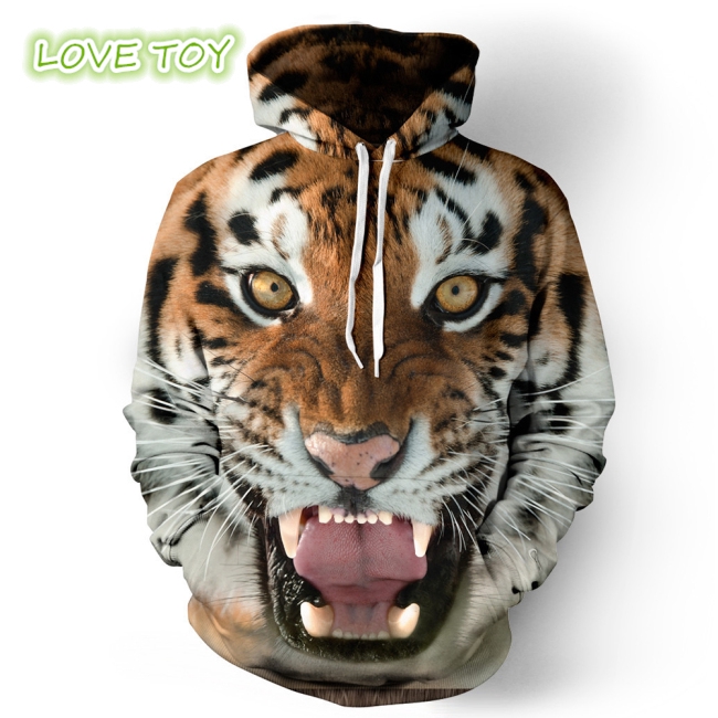 Áo khoác có nón tay dài họa tiết 3D hình con hổ dành cho tiệc halloween