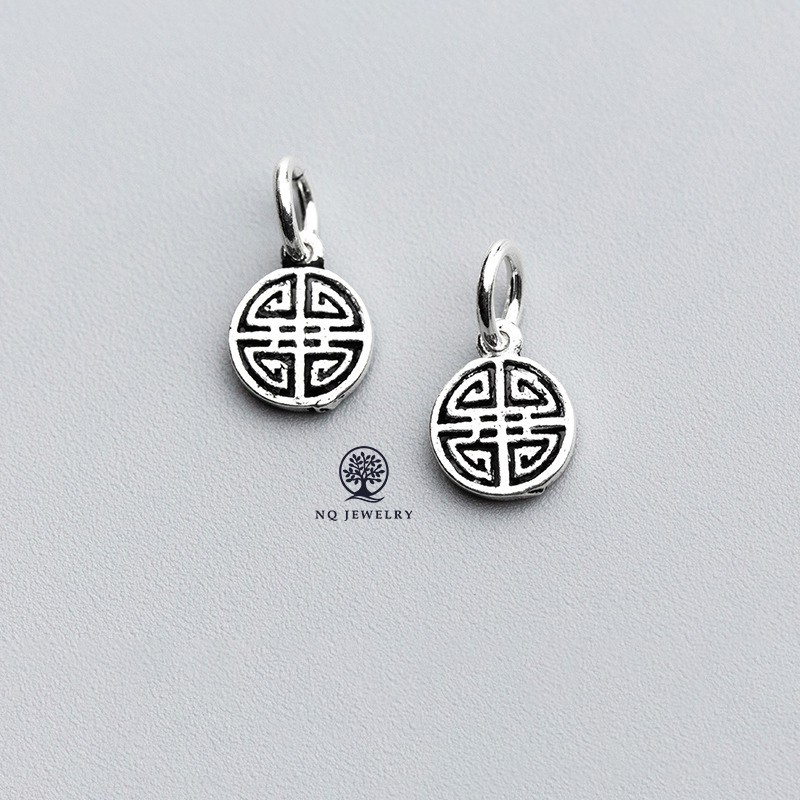 Charm bạc chữ hỉ mặt treo - NQ Jewelry
