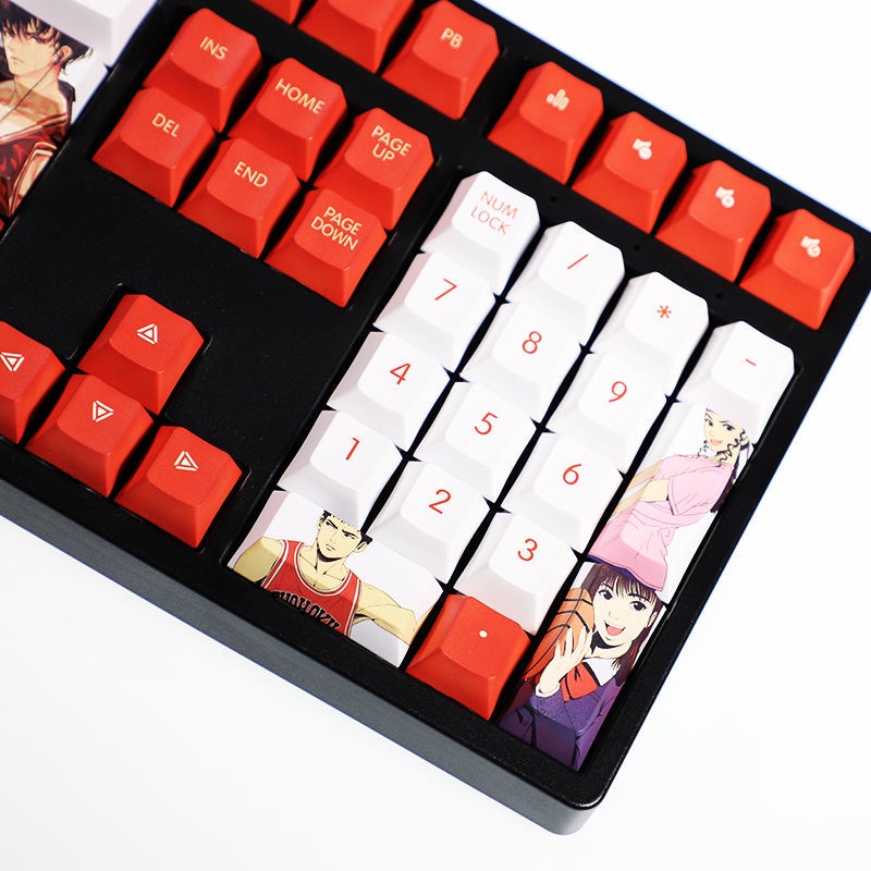 Slam Dunk Keycap Cherry Profile Sakuragi Hanamichi Kaede Rukawa Basketball Theme Nhật Bản Anime PBT Dye Sub Bàn phím cơ học Keycaps