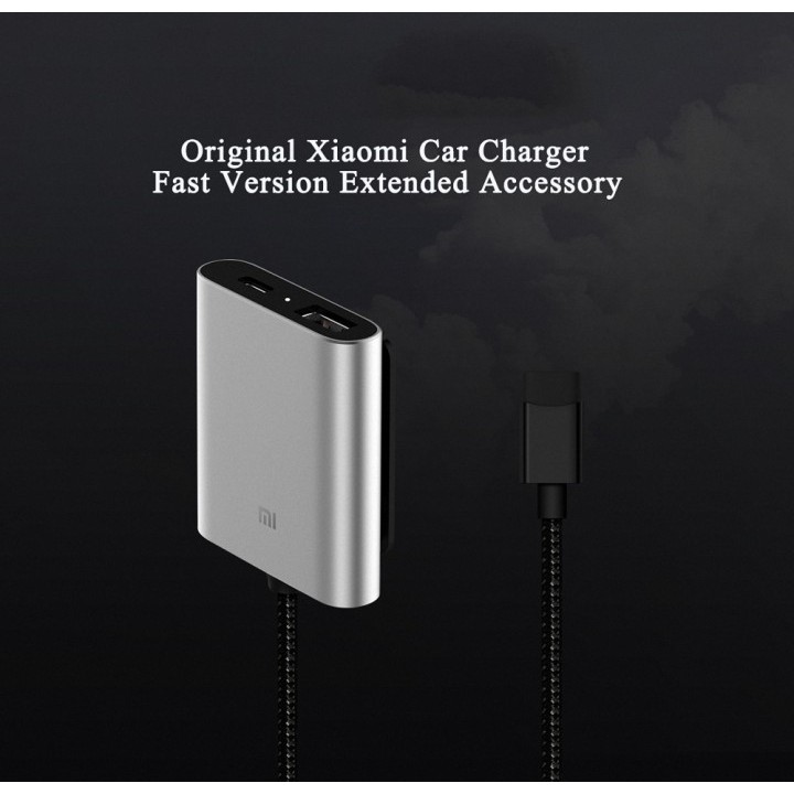 Cốc Sạc Hai Cổng Usb Xiaomi Pd 2.0 Qc 3.0 1.8m Cho Xe Hơi