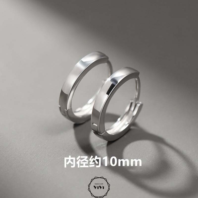 Bông tai bạc kiểu tròn trơn Rota – ViVi_Gift