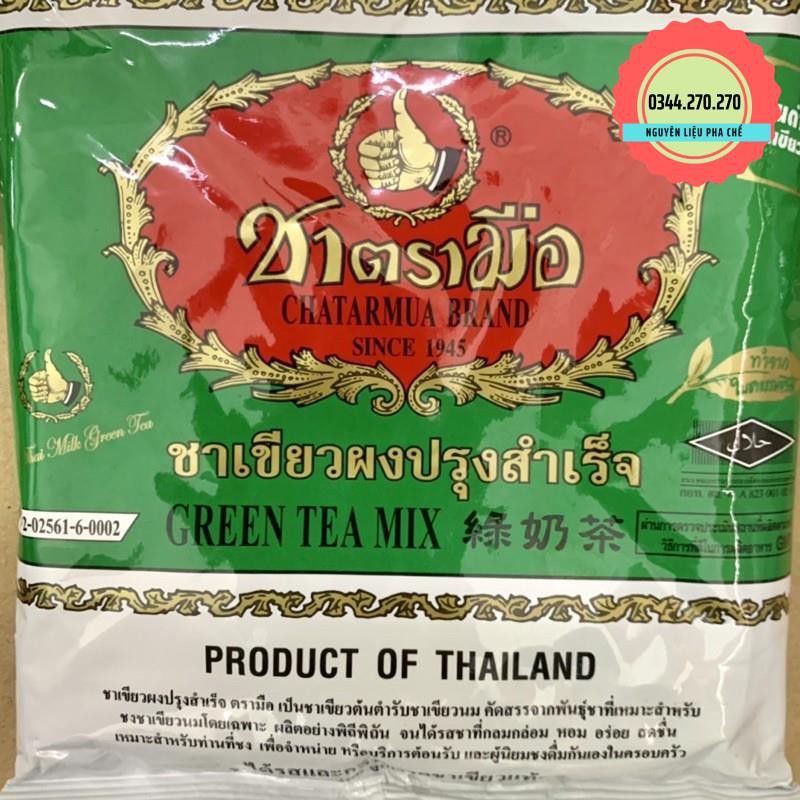 Trà Thái xanh nhập khẩu Thái Lan Chatarmua gói 200gr Có tem nhập khẩu.