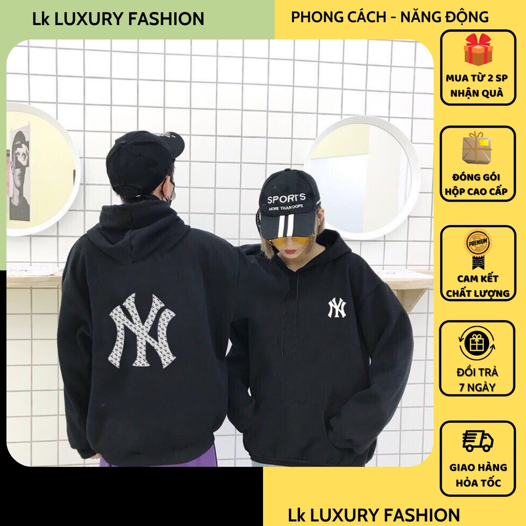 Áo khoác nỉ Hoodie - Áo Hoodie nam nữ form rộng CAO CẤP phong cách Hàn Quốc in hình NY–thời trang unisex