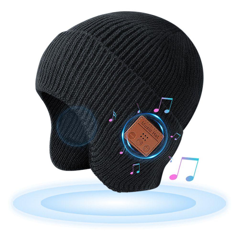 WATTLE Mũ Beanie Dệt Kim Bảo Vệ Tai Kết Nối Bluetooth Cho Nữ