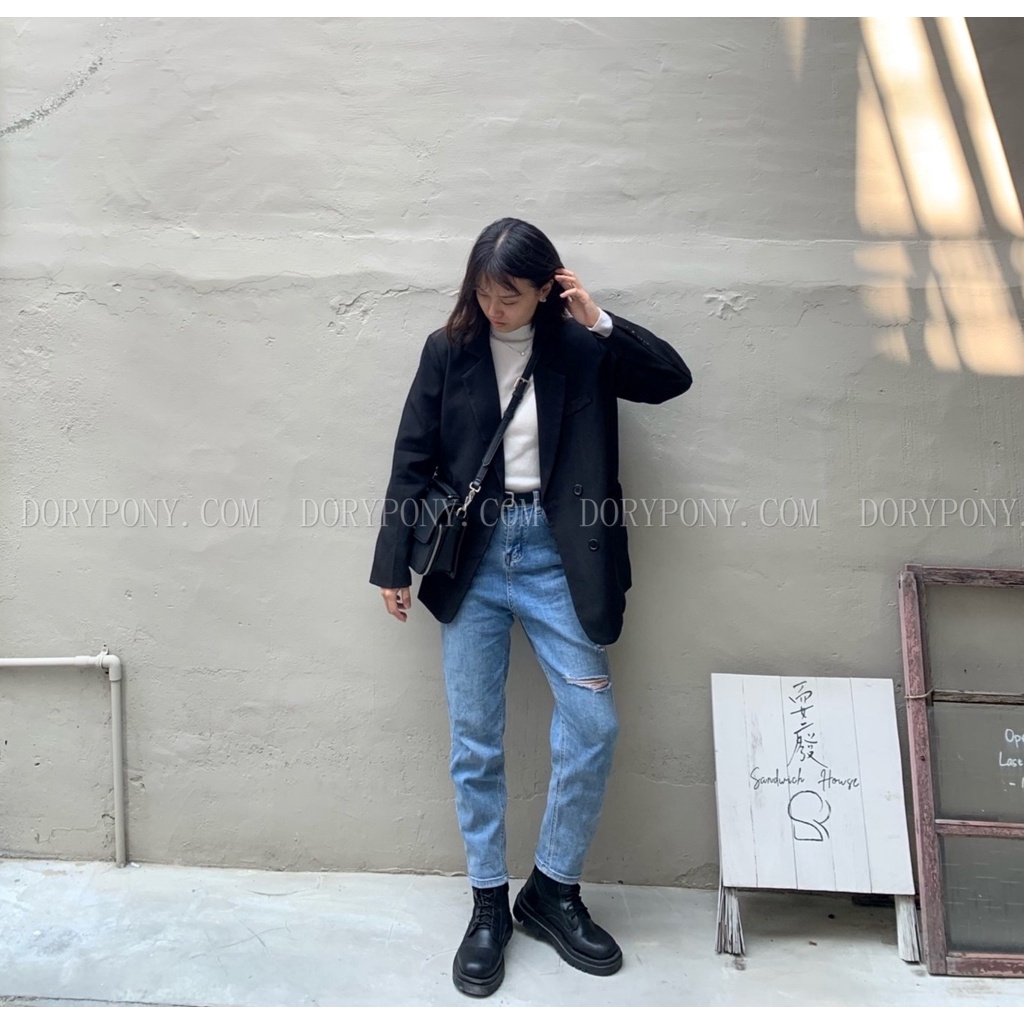 (HÀNG ĐẸP TUYỂN) - Áo Khoác Blazer Trơn PRESENT RETRO Jacket 2 LỚP DORY&amp;PONY THANH LỊCH – AK153 (3 MÀU)