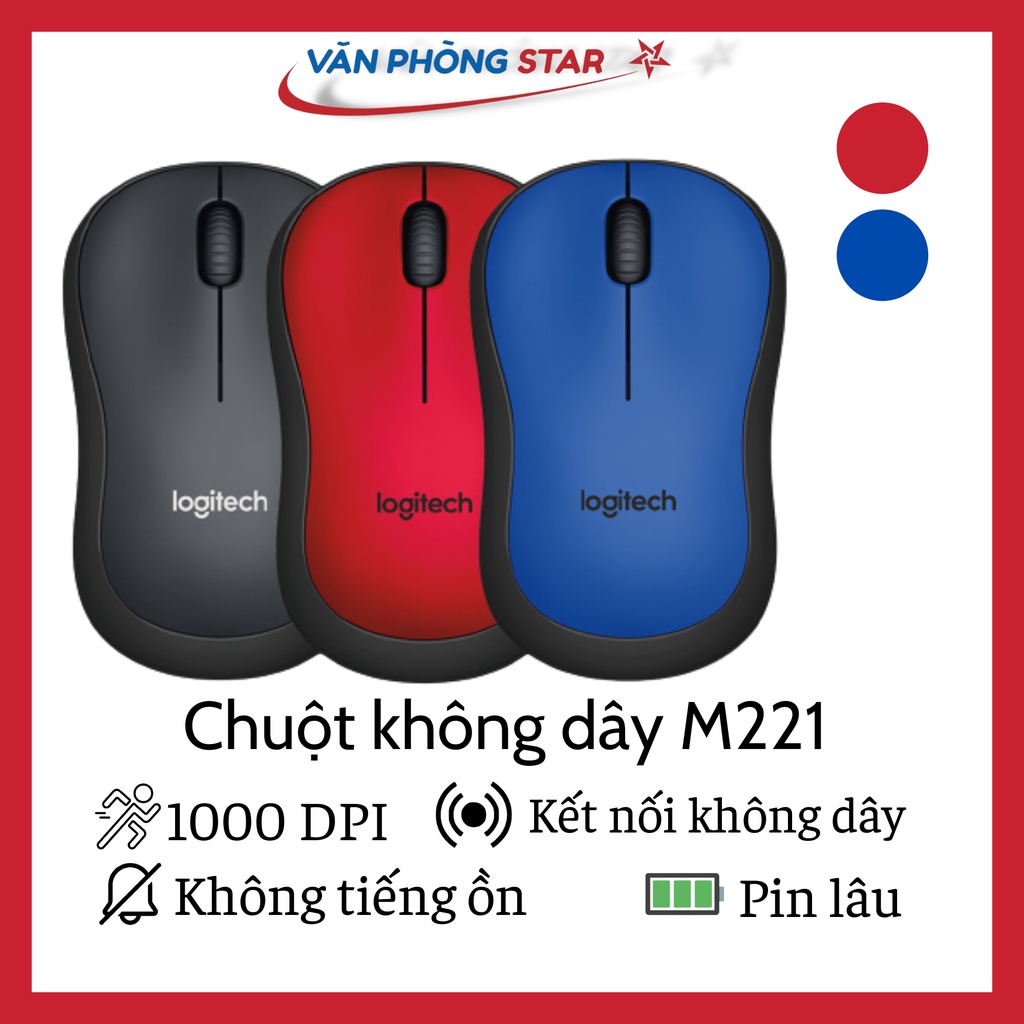 Chuột không dây Logitech M221 Silent (không tiếng ồn)