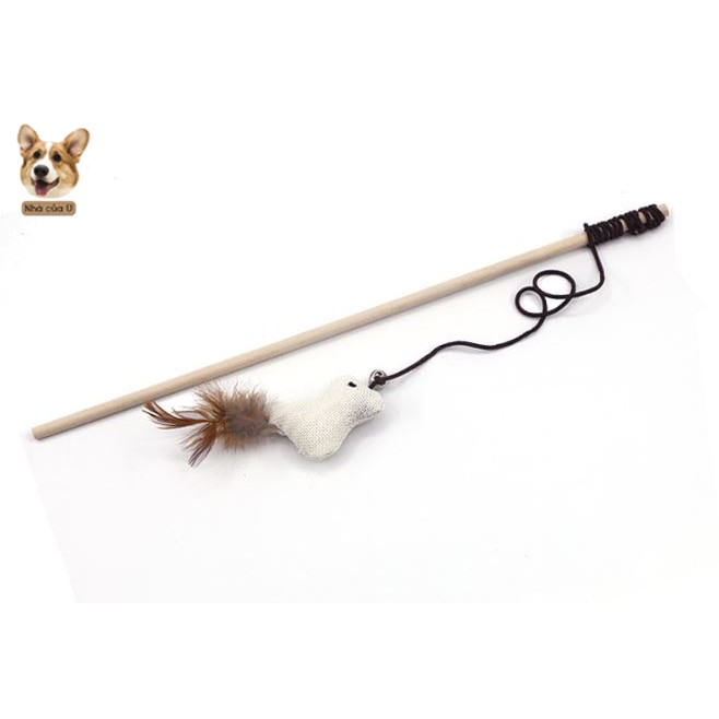 Đồ Chơi Cho Mèo - Cần Câu Mèo Bằng Gỗ