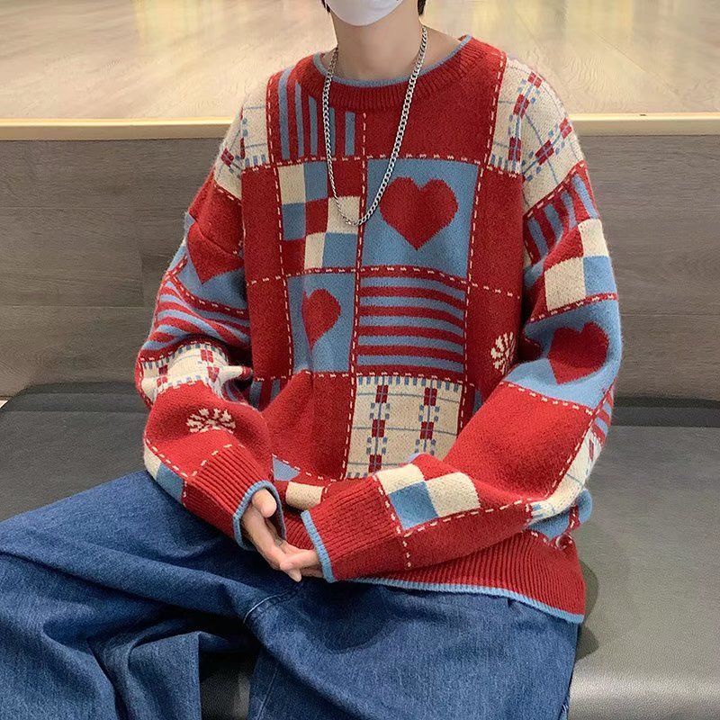 Áo Sweater Dệt Kim Tay Dài Dáng Rộng Thời Trang Thu Đông Hàng Mới Phong Cách Mỹ Dành Cho Nam