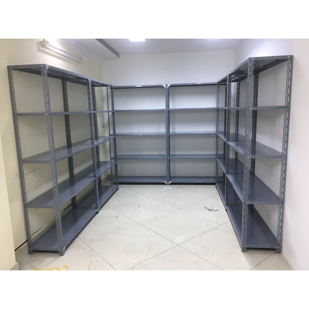 Kệ Sắt Đa Năng Dài 1m x Rộng 0,3m x Cao 1,5-2m x 4,5 Tầng V Lỗ Lắp Ghép Để Đồ