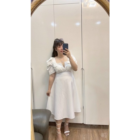 Đầm Nơ Vai Bigsize 55kg Đến 100kg (L/XL/XXL)(Đầm Tết)