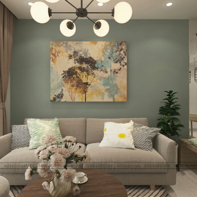 Tranh canvas Cây trừu tượng 70x90 tràn viền hoặc có khung