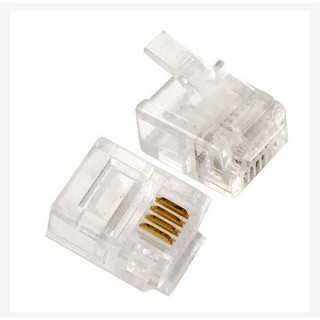 Hạt điện thoại 4 chân RJ11 ( 1 túi 10 hạt )