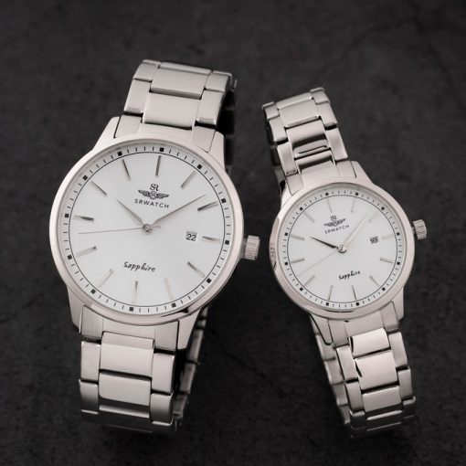 Đồng hồ đôi SRWATCH SL3009.1102CV nữ và SG3009.1102CV nam , mặt kính sapphire , chống trầy , chống nước , bảo hành 1 năm