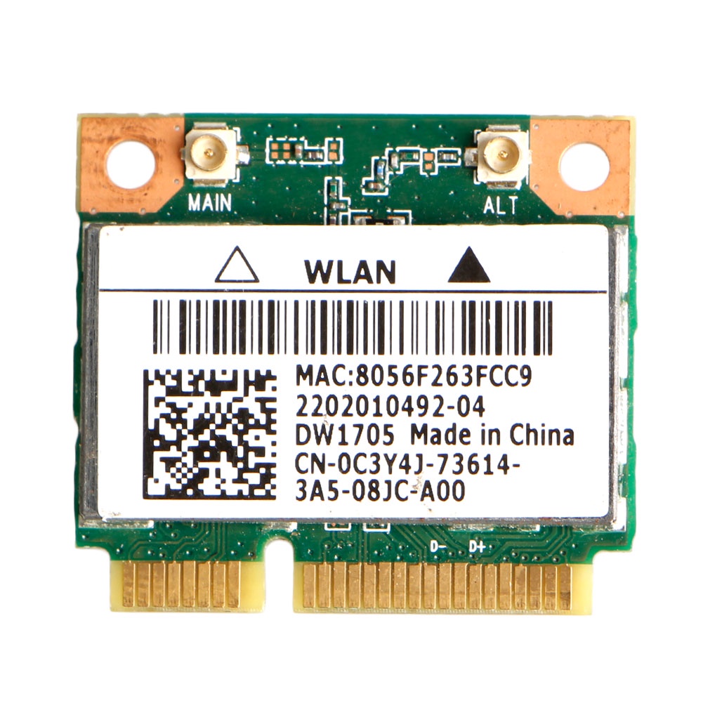 R * Intel Qualcomm Atheros QCWB335 Wifi Mini Wireless Card CN-0C3Y4J Dành Cho Dell DW1705