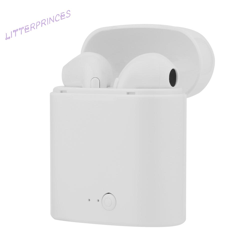 Tai nghe nhét tai i7s TWS kết nối bluetooth không dây có hộp sạc màu trắng