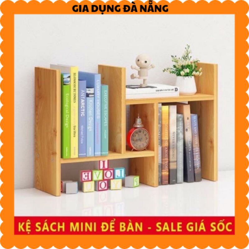Kệ sách gỗ mini để bàn 5in1 lắp đc tận 5 kiều như hình