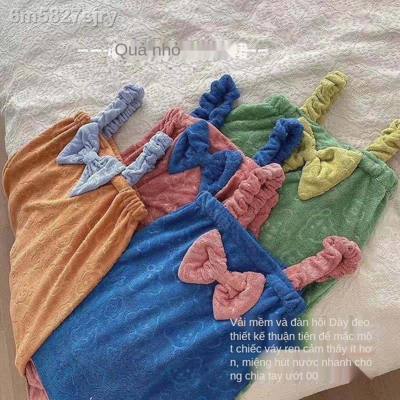 Đồ dùng phòng tắm▩♕XL Wish Miss candy bath váy có thể mặc khăn tắm, áo choàng tắm địu người lớn nữ, lông cừu san hô, hút