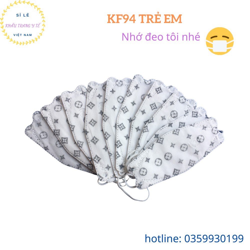 [ ĐẠI PHÁT ] Khẩu Trang Y Tế Kháng Khuẩn Khẩu Trang KF94 Mask Kids Túi 10 Chiếc Màu Trắng Có Hình