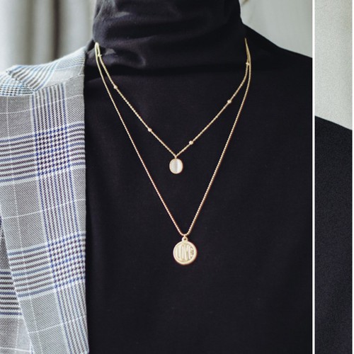 Dây Chuyền 2 Tầng Titan Ko Đen TT 3518