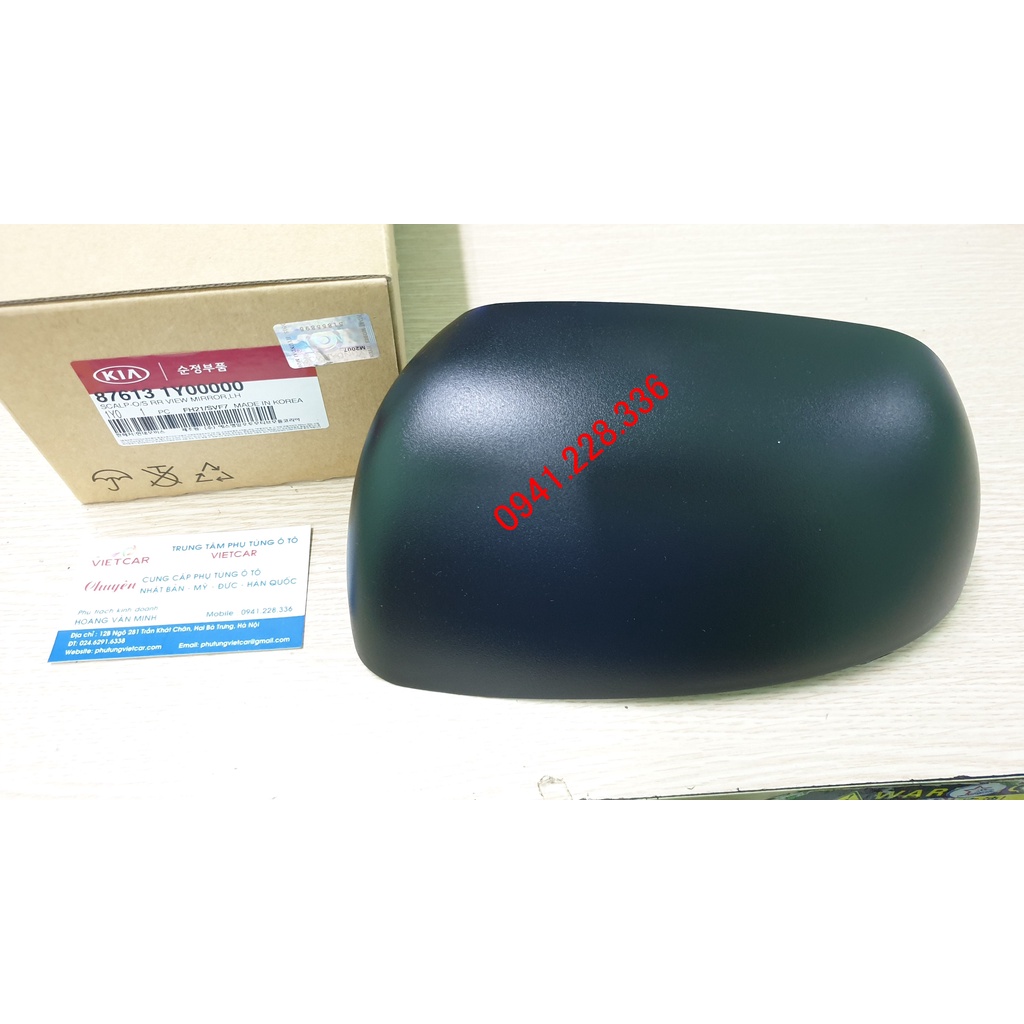 Ốp gương ko xi nhan (đen, sần) Kia Morning 2012-2015 chính hãng