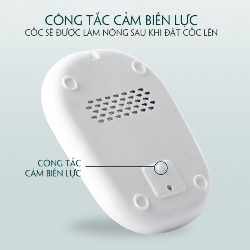 [Tặng Thêm Lót Gỗ] Cốc Hâm Nóng LUCKY kèm đế điện và thìa  Dùng pha CAFE , trà dưỡng nhan , trưng Yến